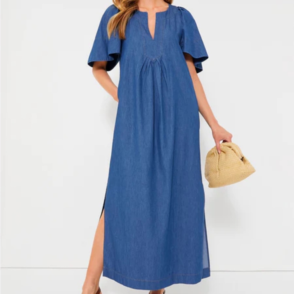 NWT Pomander Place Tuckernuck Blue Chambray Maxi Dress